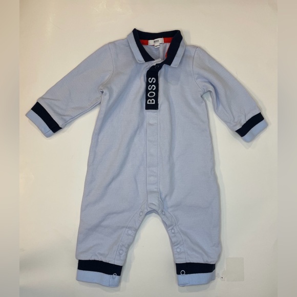Boss Other - Boss Kid’s Kidswear Logo Overalls‎ Blue and Navy Rompers Size 6 month